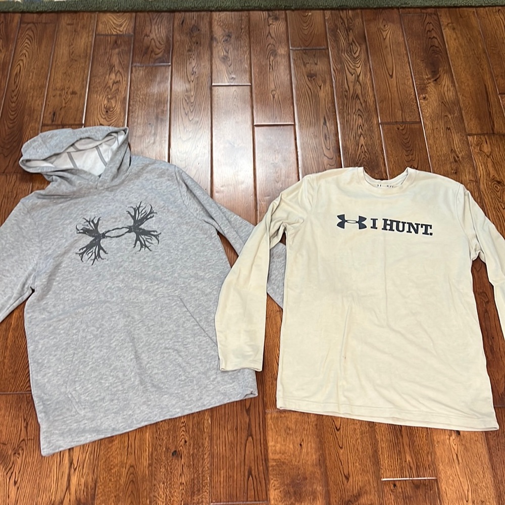 Under Armour Men’s hunting hunt bundle sweatshirt long sleeve tshirt Sz Medium